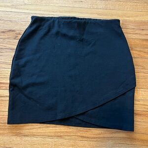 SÉZANE Classic Black Midi Wrap-Style Skirt